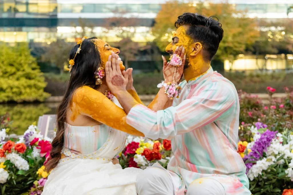 Haldi couple celebration